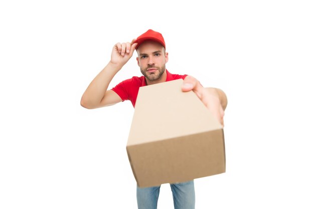 Delivery services are now only option Shopping concept Safely ordering food Courier delivering package Grocery delivery service during quarantine measures Food delivery services Stay at home