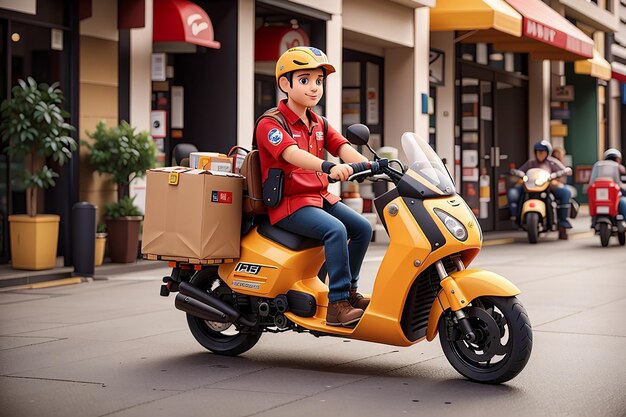 Delivery staff ride motorcycles shopping concept