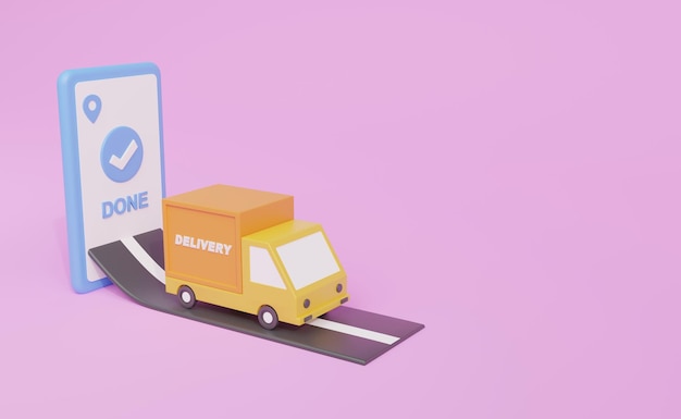 Delivery tracking online 3d rendering illustration