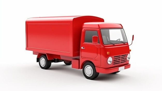 Delivery truck 3D rendering isolatedon white background Generative ai