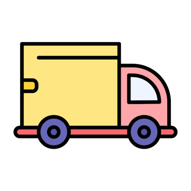 Delivery Truck Flat Illustration