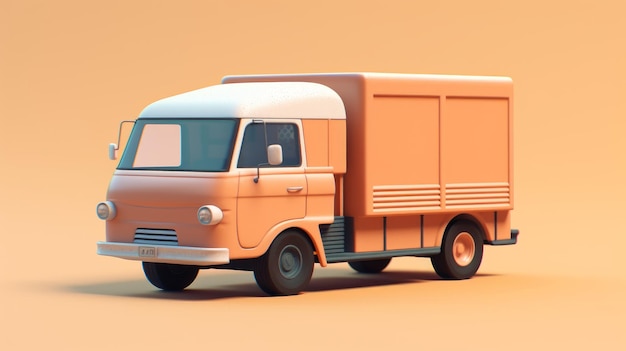 Delivery Truck on light background AI generated