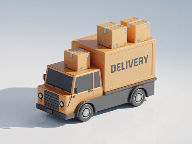 delivery truck with boxes