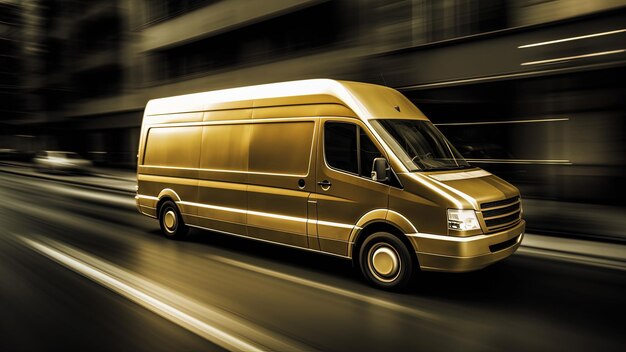 Delivery van on abstract fast motion blur background Generative AI