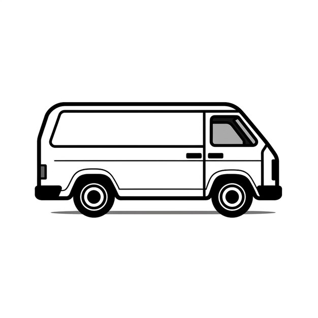 Photo a delivery van illustration on white background