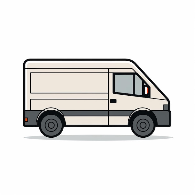 A delivery van illustration on white background