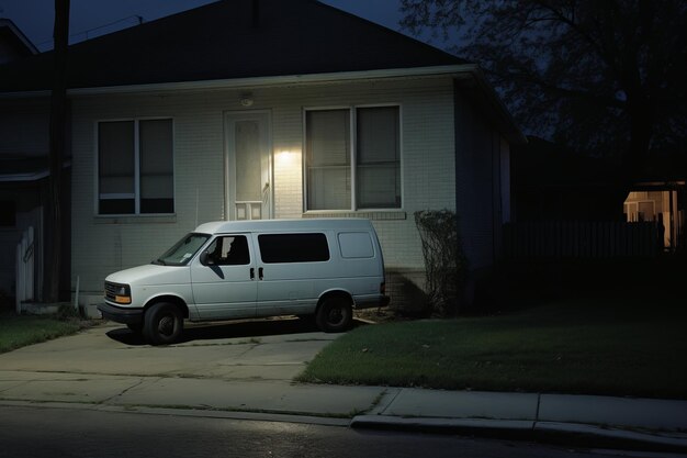 Delivery Van Parked Outside A Resident Generative AI