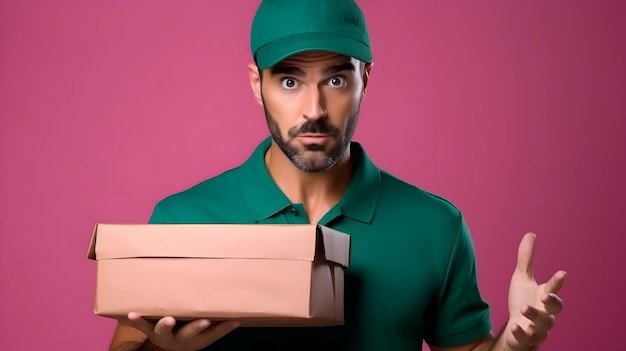 Delivery Work Captured on Pink Background