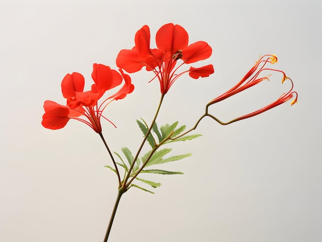 Delonix Regia bloem in de studio achtergrond single Delonix regia bloem prachtige bloem beelden