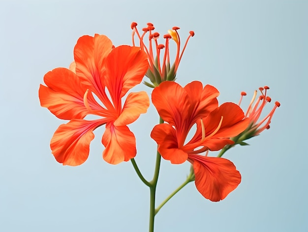 Photo delonix regia flower in studio background single delonix regia flower beautiful flower images