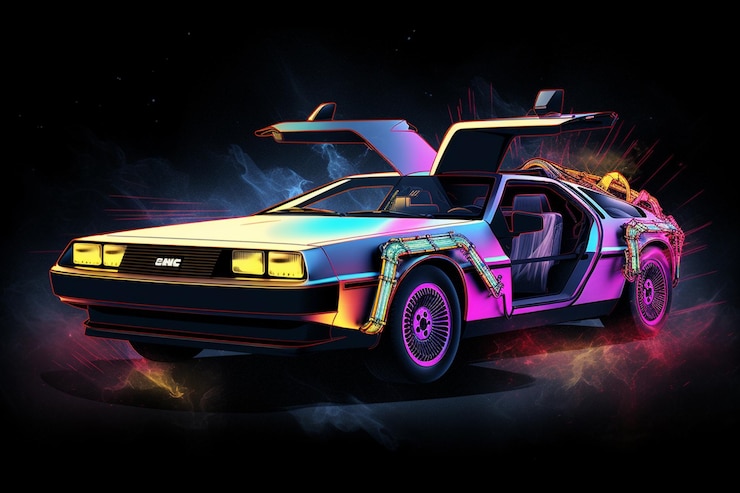 Foto delorean auto uit de film delorean