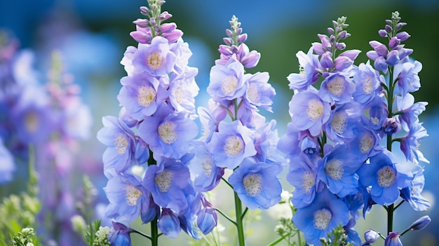 Delphinium bloemen hoge kwaliteit beeld in de tuin