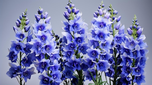 Delphinium Closeup on white background