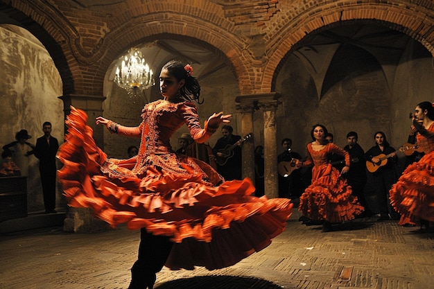 Photo delve into the ionate rhythms of flamenco music an generative ai