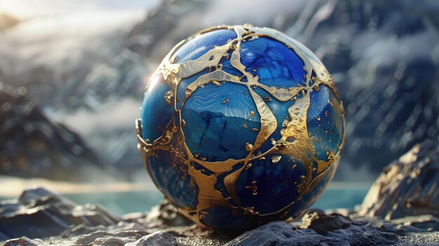 Delve into the realm of a 3D rendered soccer ball showcasing the fusion of artistry and