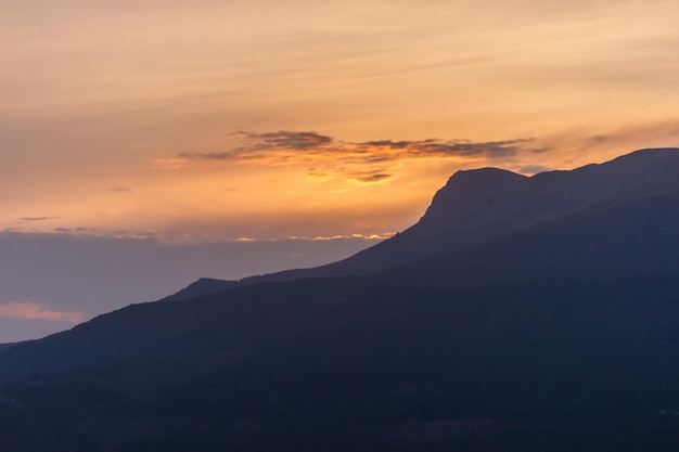 Demerdzhi Valley at sunset Crimea