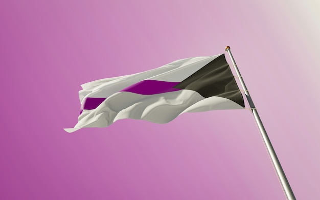 Флаг демисексуальной гордости. 3D изображение
