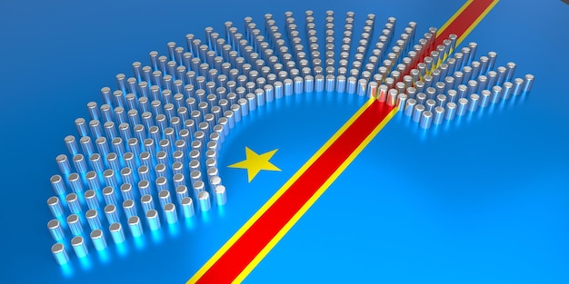 Democratic Republic of the Congo flag voting parliamentary election concept 3D illustration