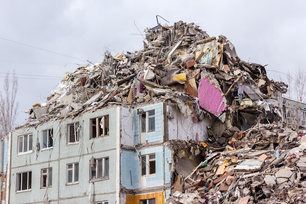 Demolition of buildings in urban environments House in ruins