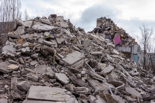 Demolition of buildings in urban environments House in ruins