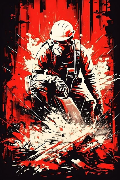 Demolition Expert Soldier Setting Explosives Explosive Destr Poster Design 2D A4 Creative Ideas