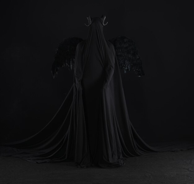 검은 바탕에 검은 날개를 가진 악마 천사
