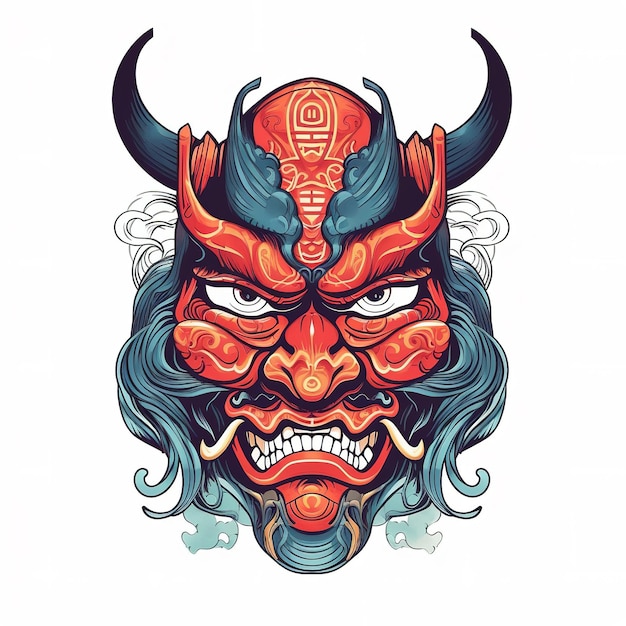 Demon gezicht illustratie ontwerp generatieve ai