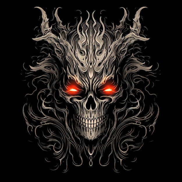 demon hoofd tattoo ontwerp illustratie