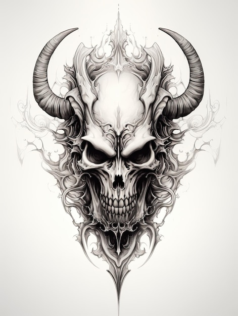 Demon skull as a tattoo idea