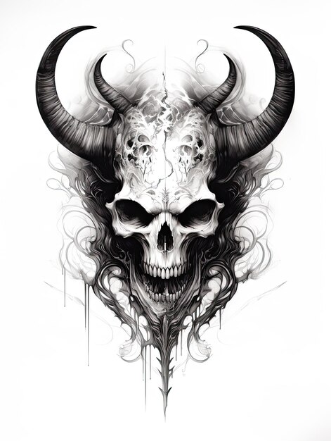 Photo demon skull as a tattoo idea