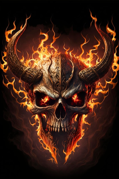 Premium AI Image | demon skull