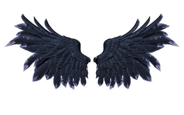 Demon Wings, Black Wing-verenkleed op een witte achtergrond