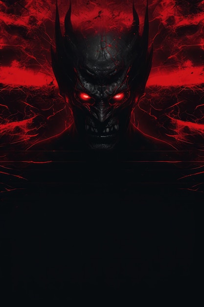 A demon with red background