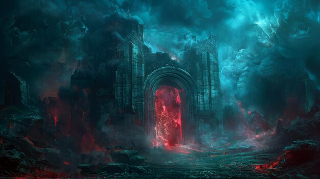 A demonic gateway with ominous energies and protective wards