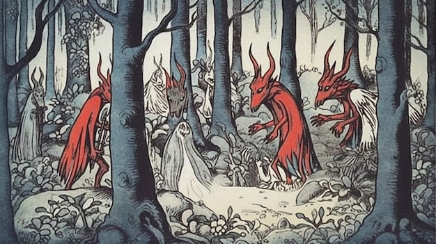 Демоны в лесу рисуют Генеративный ИИ