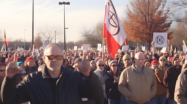 Demonstrant verzameld voor vrede