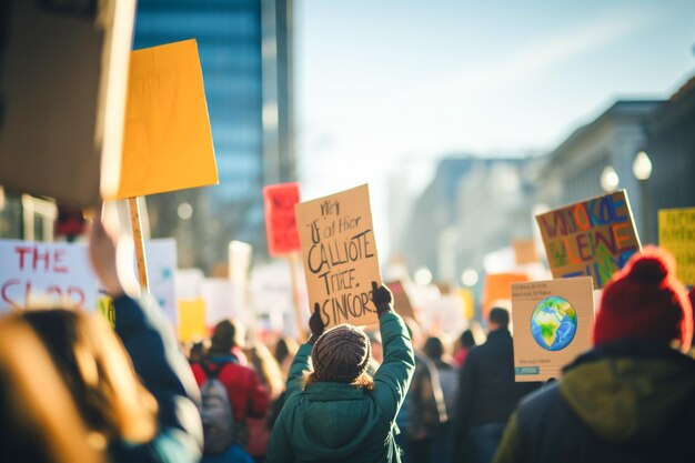 Foto demonstratiemars voor milieubescherming