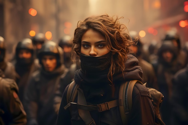 Foto dimostranti in rivolta per le strade della città