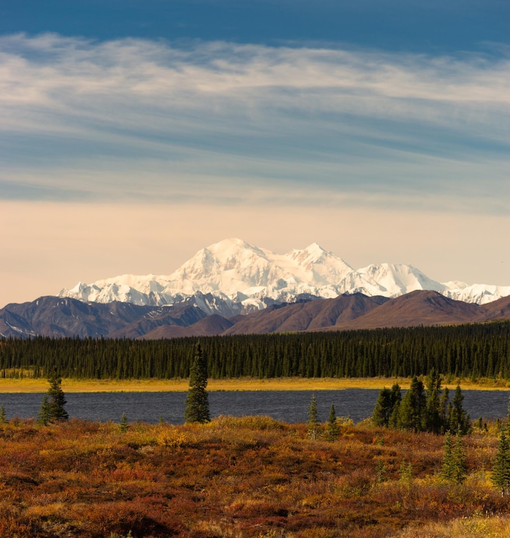 Photo denali range mt mckinley alaska north america