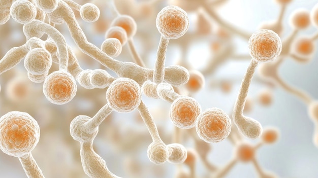 Dender van Candida albicans gistcellen onder de microscoop