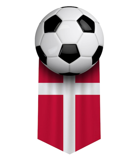 Denemarken fsoccer bal lag doek hangende banner 3D-rendering