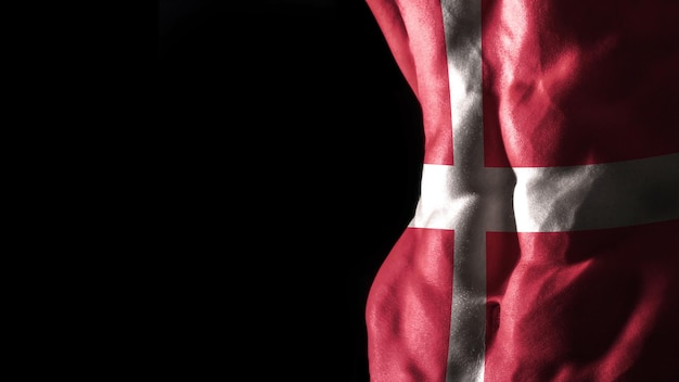 Denemarken vlag op abs spieren nationale sport training, bodybuilding concept, zwarte achtergrond