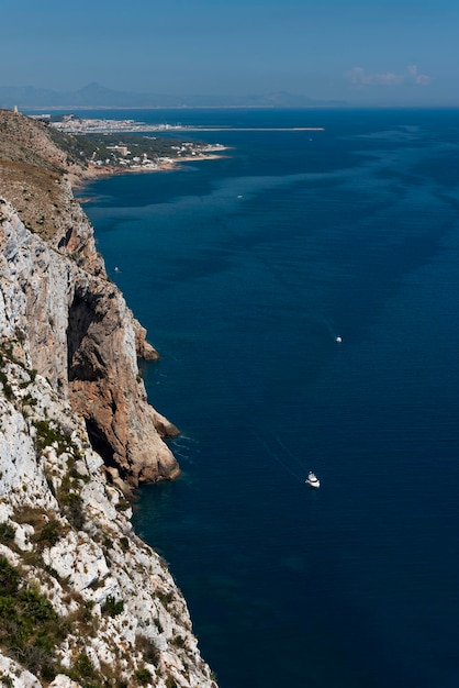 Denia coast from the cliffs of San Antonio Cape, Denia Costa Blanca Alicante province Spain