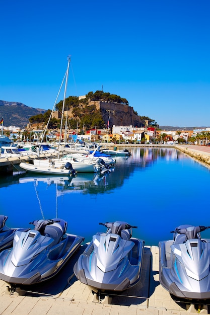 Denia marina Port and Castle in Alicante at Spain