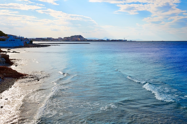 Denia strand Las Rotas in de zomer in Alicante