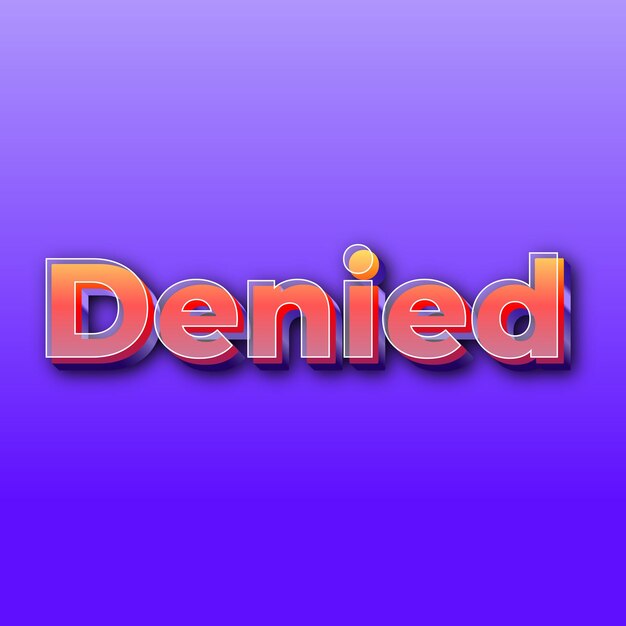 DeniedText effect JPG gradient purple background card photo