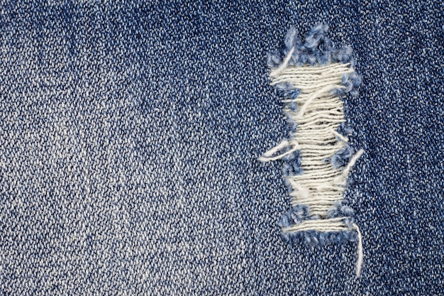 Denim gescheurde spijkerbroek textuur.