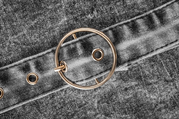 Denim riem close-up