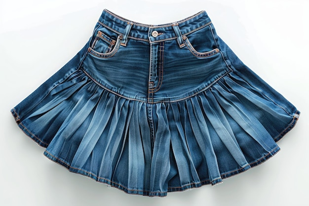 Photo denim skirt on white background generative ai