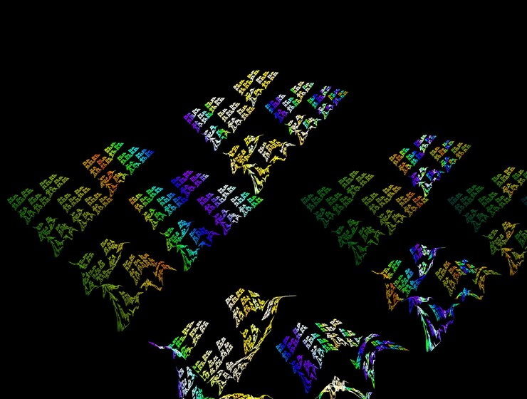Foto denkbeeldige fractal abstracte achtergrondafbeelding
